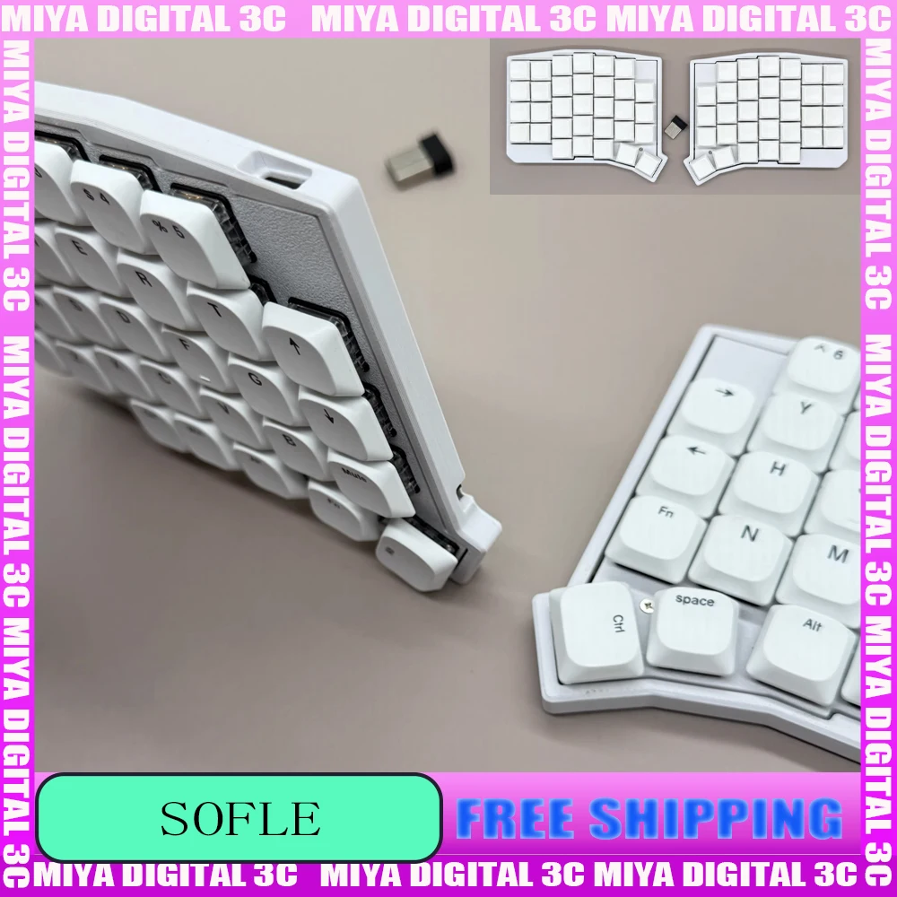 

Механическая клавиатура Sofle Chocolate Split, беспроводная 2.4G, с возможностью горячей замены, низкопрофильная, раздельная, с переключателями VIAL Choc V1/V2