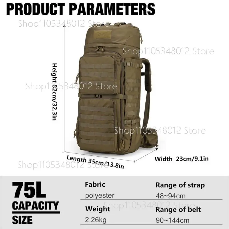 Mountaineering Recreational Tactical Large Capacity Backpack Mens And Women's Commuter Outdoor