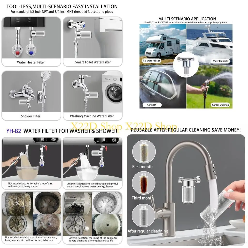 

X22D Strong 304 Untarnished Net Water Filter 12 Stream Rate Against Oxidation For Home Appliances