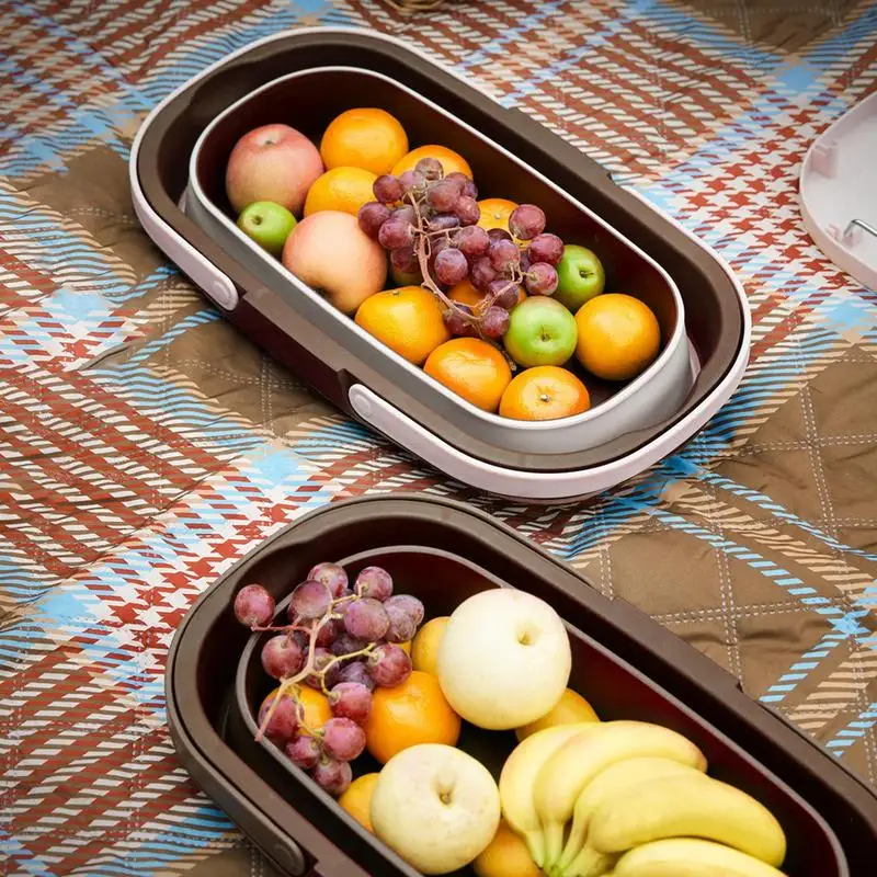 Folding Picnic Camping Lunch Bags Insulated Cooler Bag Cool Hamper Storage Basket Bag Box Outdoor Portable Picnic Basket