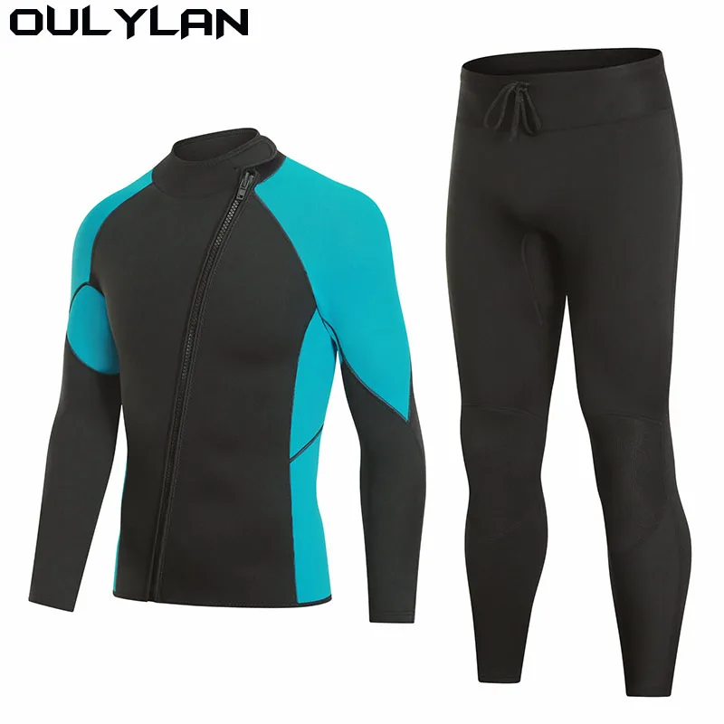 

Oulylan 3MM Neoprene Wetsuit Men Diving Jacket Long Sleeve Snorkeling Coat Male Surfing Winter Jacket Fishing Thermal Swimwear