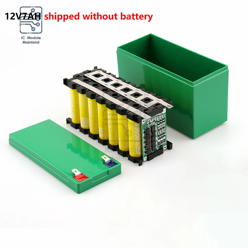 18650 Battery Box Set 12V 7ah Li-ion Battery Box with 3S 40A Equalisation Protection Plate Fixed Bracket Holder Plastic Fixture