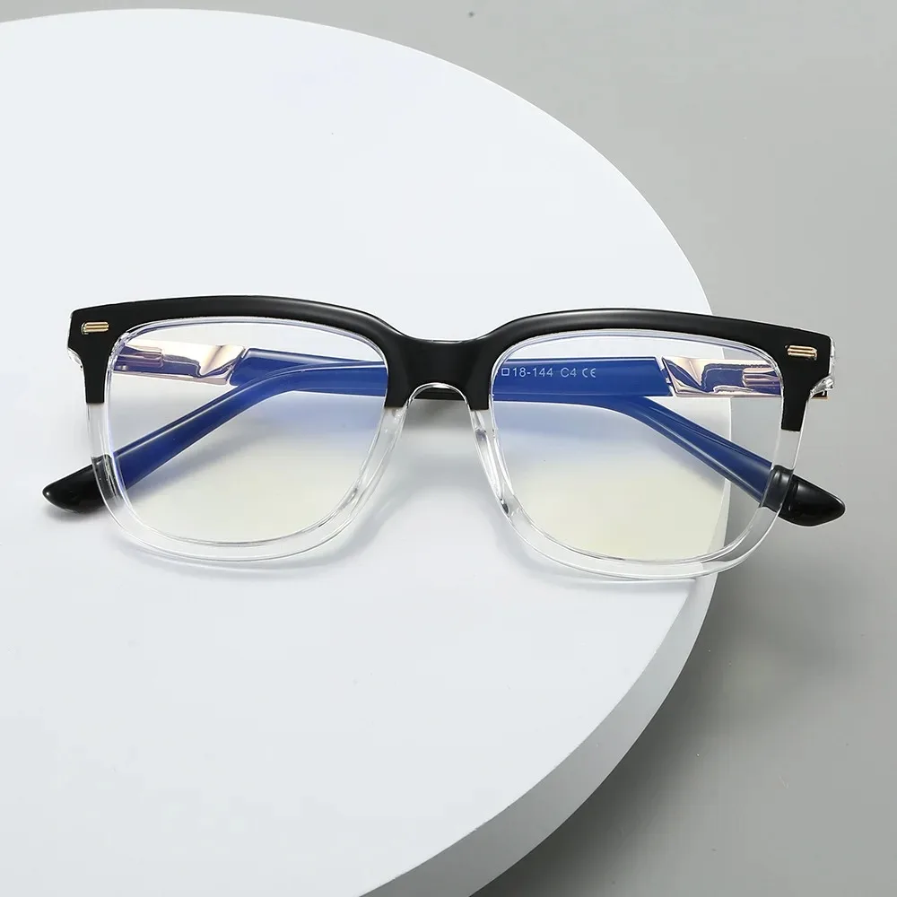 

BETSION New TR90 Square Reading Glasses Fashion and Simple Blue Light Blocking Presbyopia Retro Myopia Trendy Glasses #84006