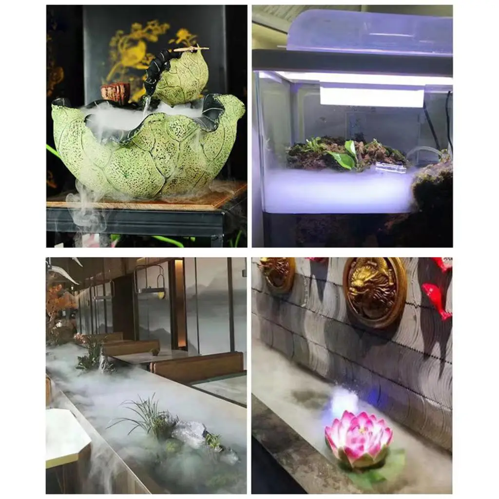 Mini 12 LED Pumpkin Light Fogger Mister Water Fountain Pond Fog Machine Atomizer for Halloween Christmas Party Decoration