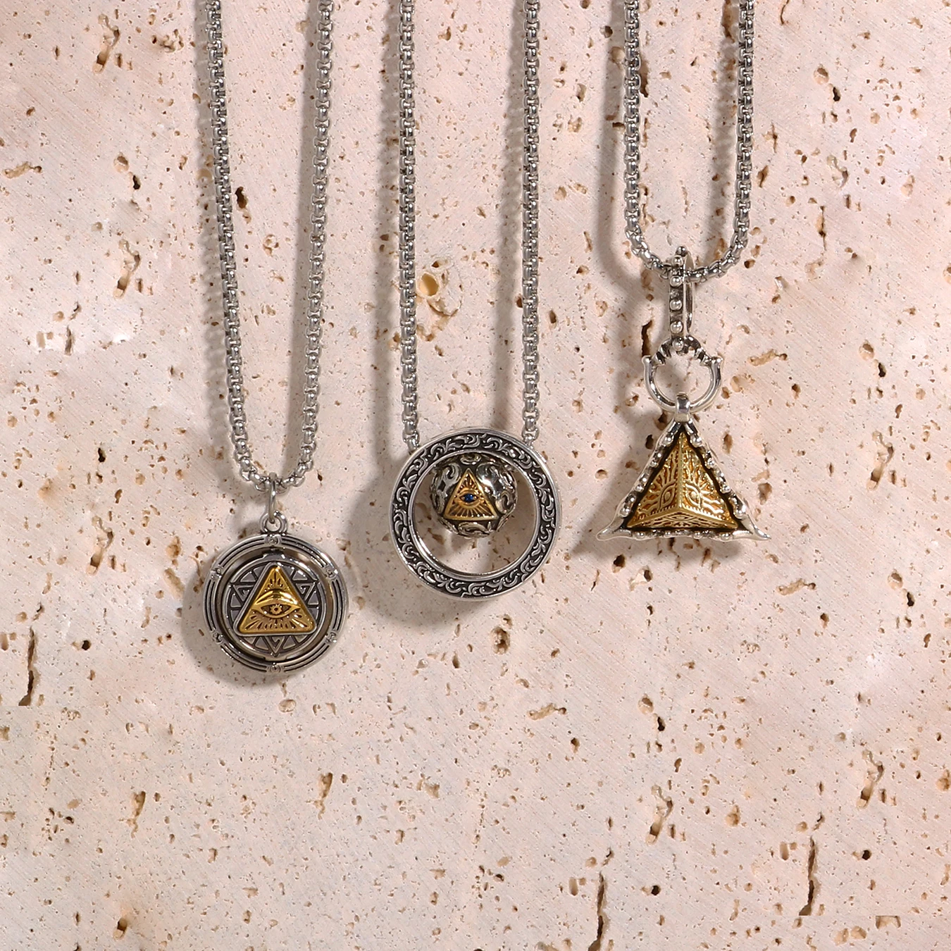 1 قطعة خمر مصر الهرم حورس العين قلادة للرجال عين الشر قلادة الرجال المجوهرات الروحية #2