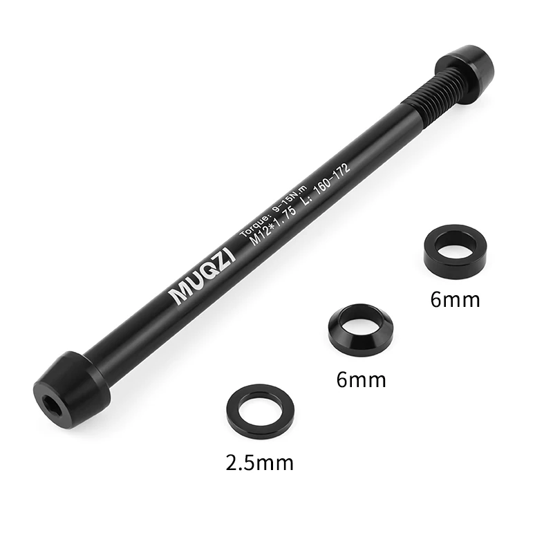 MUQZI Trainer Thru Axle Adapter M12 x 1.5/1.75 Thread 160-172mm 166-178mm Shaft Bike Wheels Quick Release Skewers