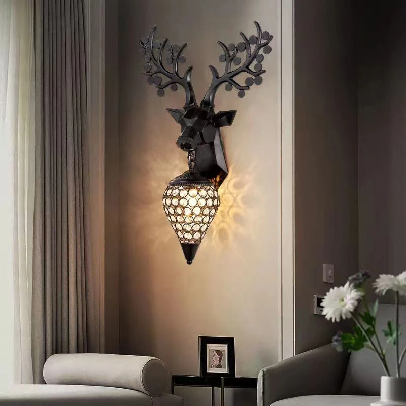 TEMAR Contemporary  Sika Deer Wall Lamp Personalized And Creative Living Room Bedroom Hallway Aisle Decoration Light