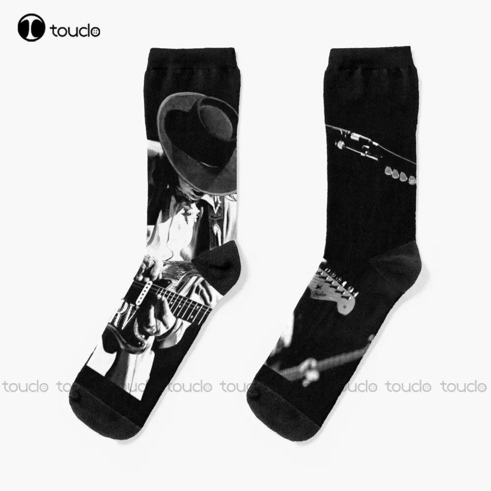 Stevie Ray Vaughan On Stage Performs Socks Mens Novelty Socks Personalized Custom Unisex Adult Teen Youth Socks Custom Gift