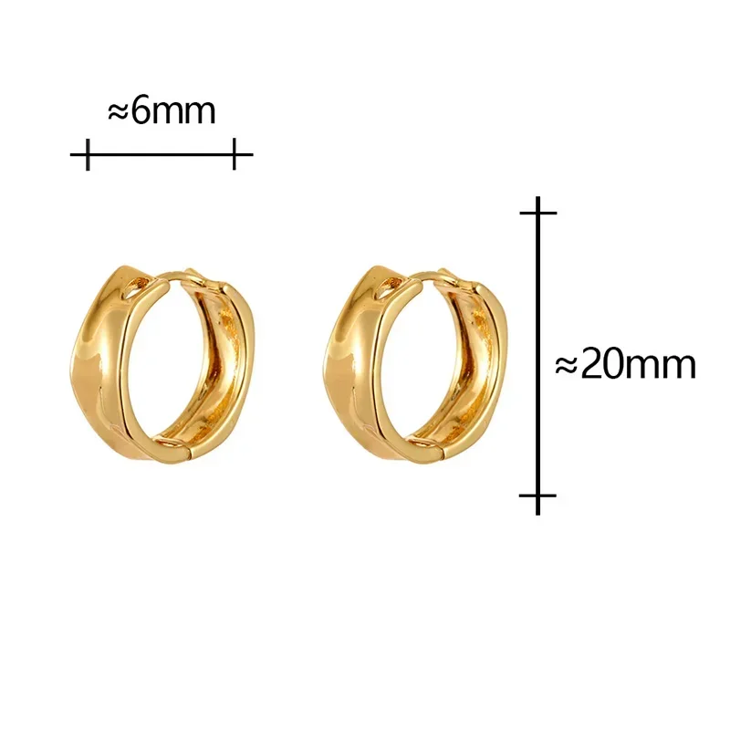 

Real 925 Sterling Silver 18K Gold Round Hoop Earrings for Women Irregular Geometric Fine Jewelry Minimalist Trendy Accessory