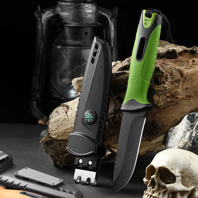 Multifunctional Adventure Knife, Guide/Lighting/Sharpening, Camping Knife, Hand Tool Knife, Outdoor Knife