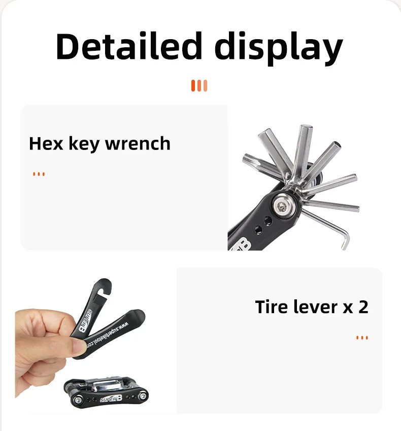 Super B 18 in 1 Mini Fahrrad Multi tool Fahrrad Reparatur Multifunktion werkzeuge 1/2/2/3/4/5/6/8mm Inbus schlüssel Ketten werkzeug langlebig – Detail 10