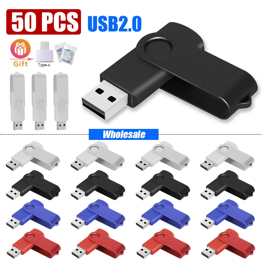 50 PCS/lot Colour USB Flash Drive Pen Drive 1GB 4GB 8GB 16GB Pendrive Memory Stick 32GB 64GB USB Stick Gift Free Custom LOGO