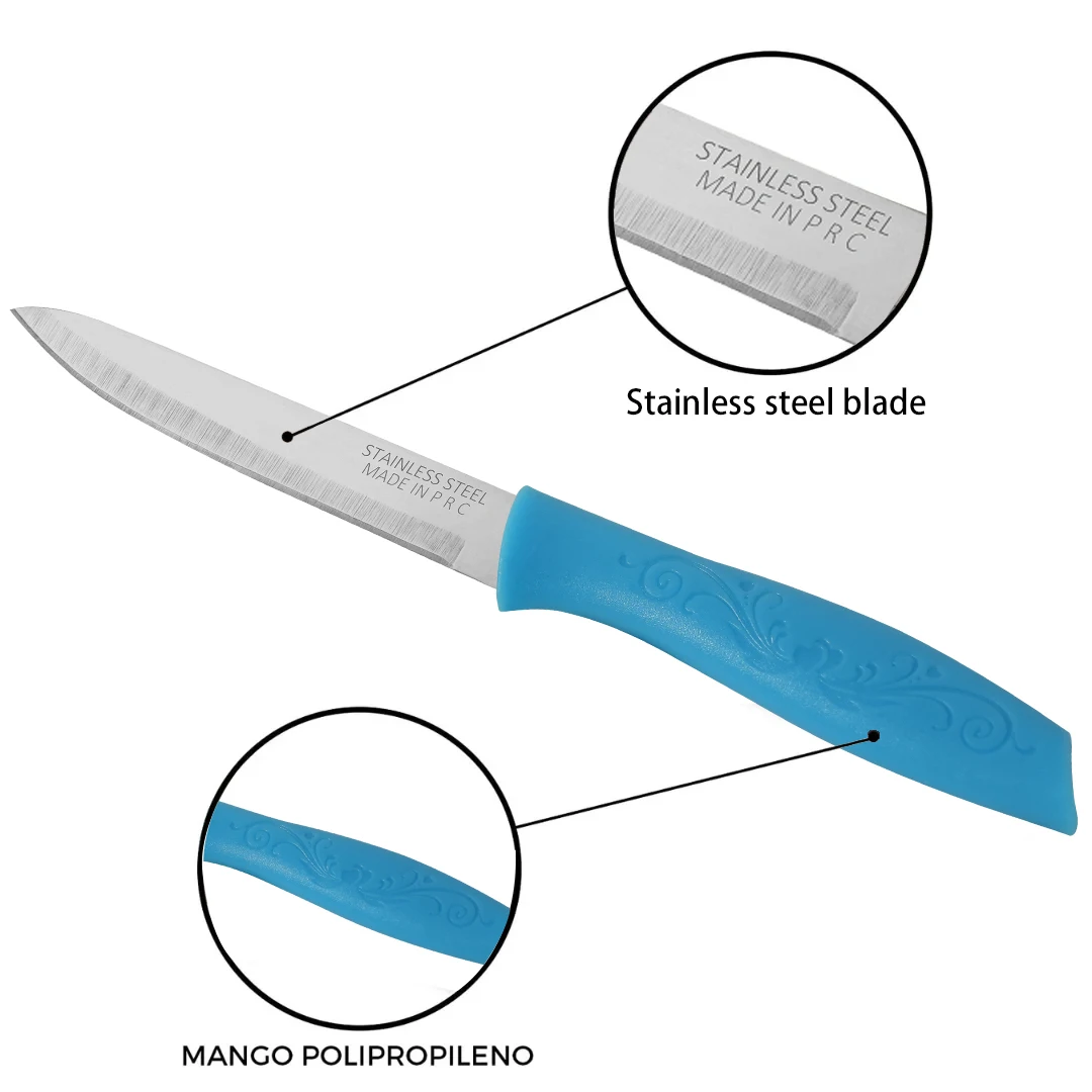 A portable fruit knife set of 3 knives, a fine and sharp stainless steel kitchen knife, a daily ladies' kitchen accessory peeler image 5
