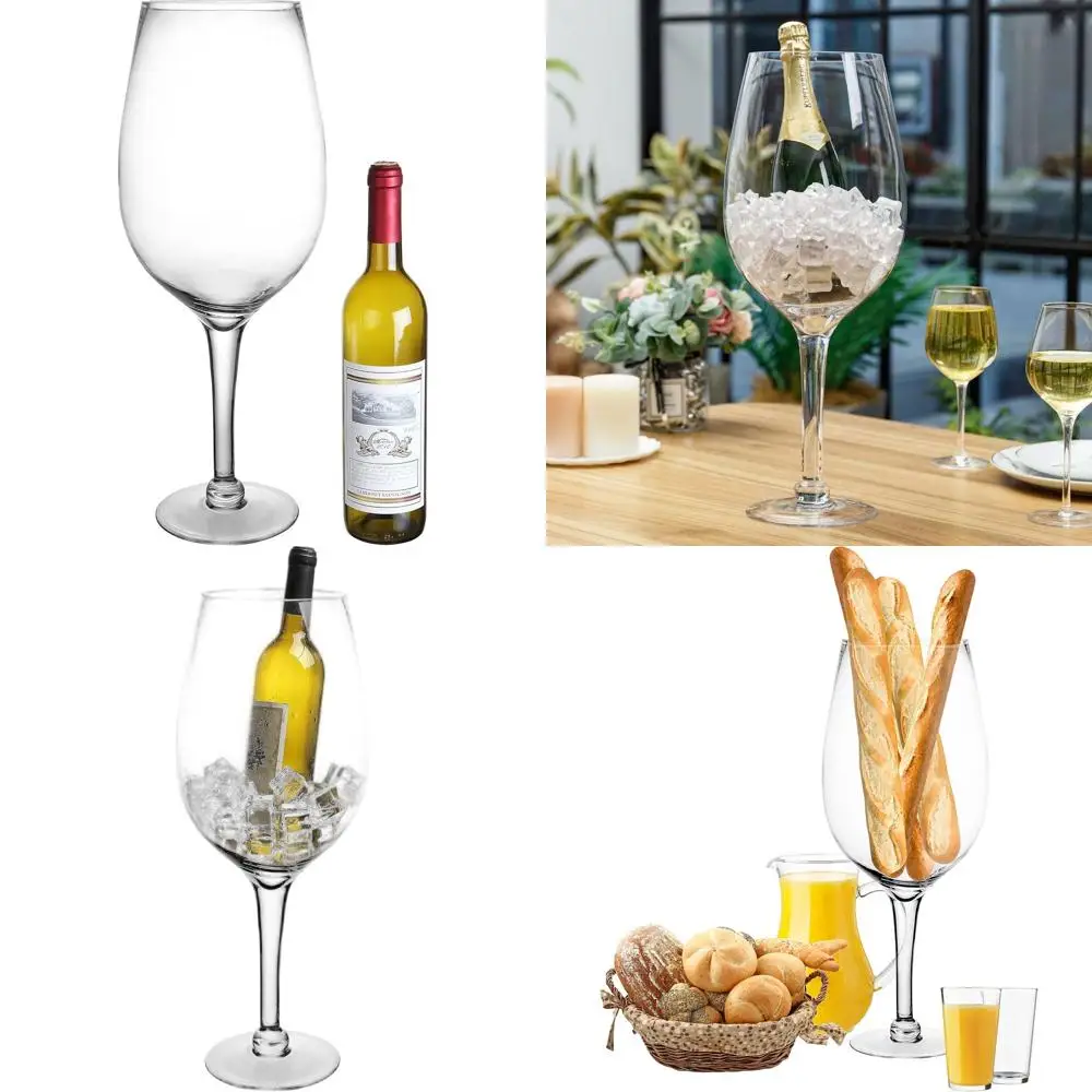 

Большой 20-дюймовый прозрачный декоративный бокал для бордо ручной работы с охладителем Magnum