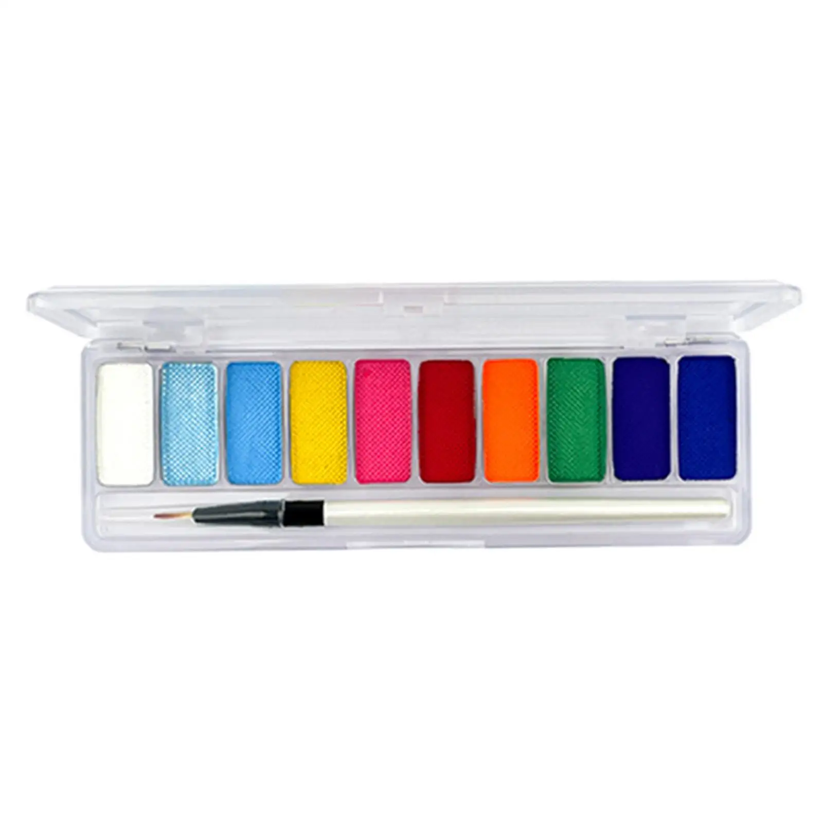 Washable Face and Body Paint Palette 10 Colors Water Activated Makeup Kit for Children Adults Cosplay Halloween Stage Festival