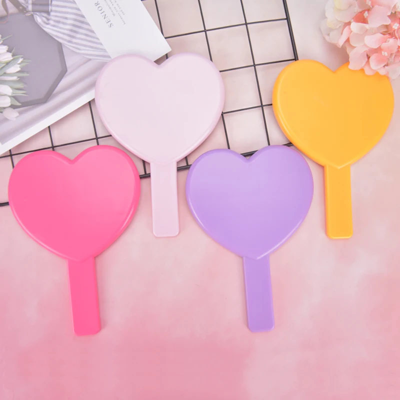 

GU287 13CM*17.2CM Makeup Mirror Handheld Cosmetic Mirror Heart Shaped Mirror Single Side