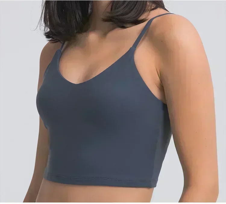 Limão roupas femininas ginásio yoga colete sutiã esportivo superior de fitness roupa interior feminina ao ar livre jogging esporte com decote em v lingerie para senhoras