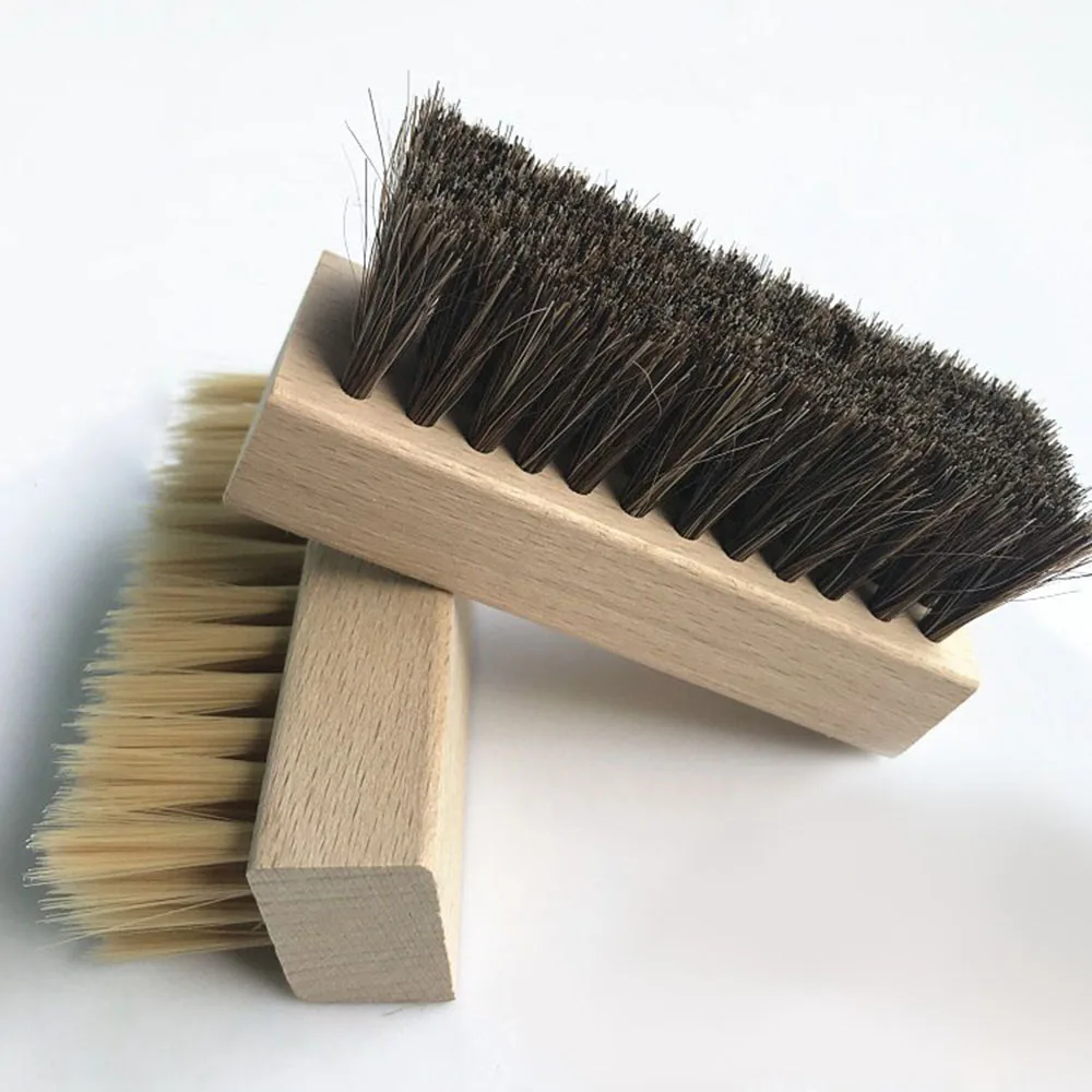 Pig Bristles Shoe Brush Wood Handle Cleaning Brushes For Sneaker Suede Nubuck Boot Multifunctional Household Cleaning Tools