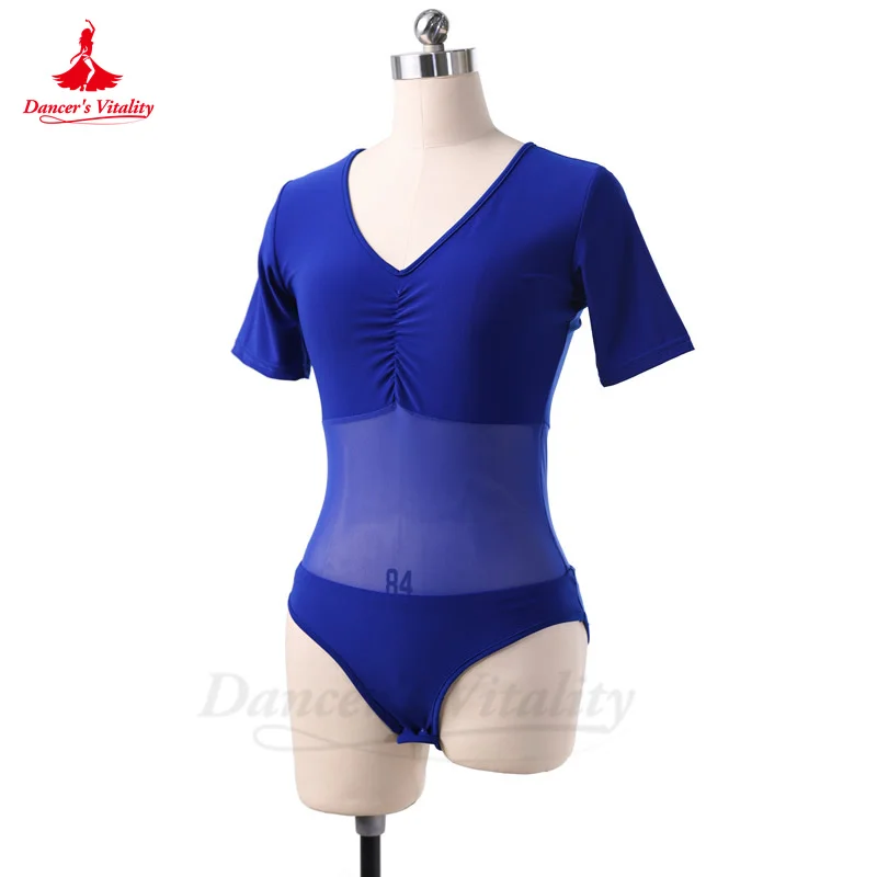 Disfraz de Top de danza del vientre para mujer, Top de manga corta de algodón de cristal, ropa de práctica Oriental para niña, Tops de danza del vientre