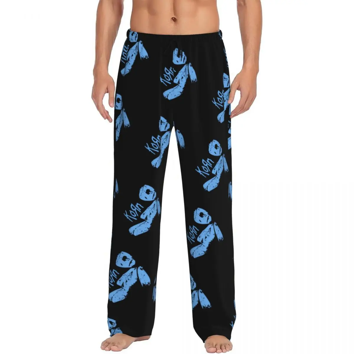 

Custom Printed Men Korns Rock Roll Pajama Pants Heavy Metal Music Sleepwear Sleep Lounge Bottoms with Pockets