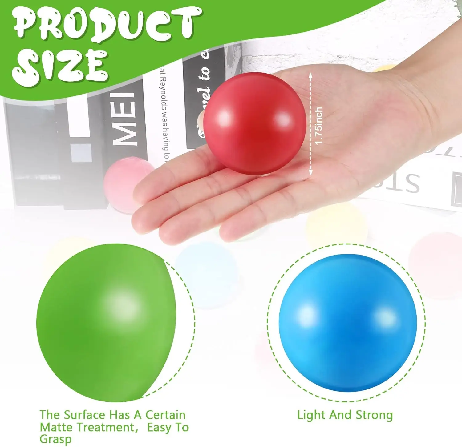 12 pièces boules de remplacement en plastique multicolores petit Bulldozer Popper balles de jouet 1.75 pouces doux anti-écrasement rempli d'air océan P