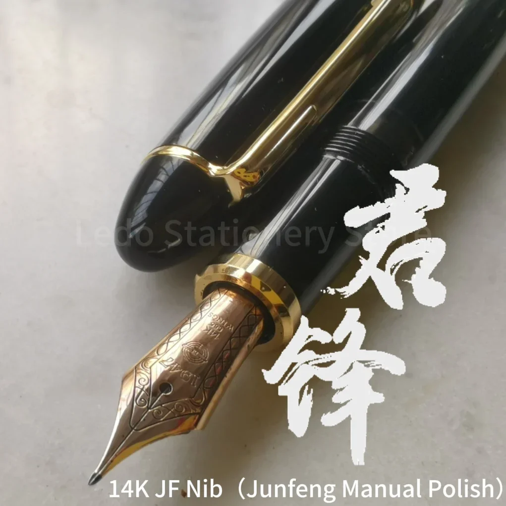 14K Wingsung 629 Yongsheng Golden JF Nib Vacuum Piston Fountain Pen Ink Student Writing Festival Birthday Gifts Pens Stationery