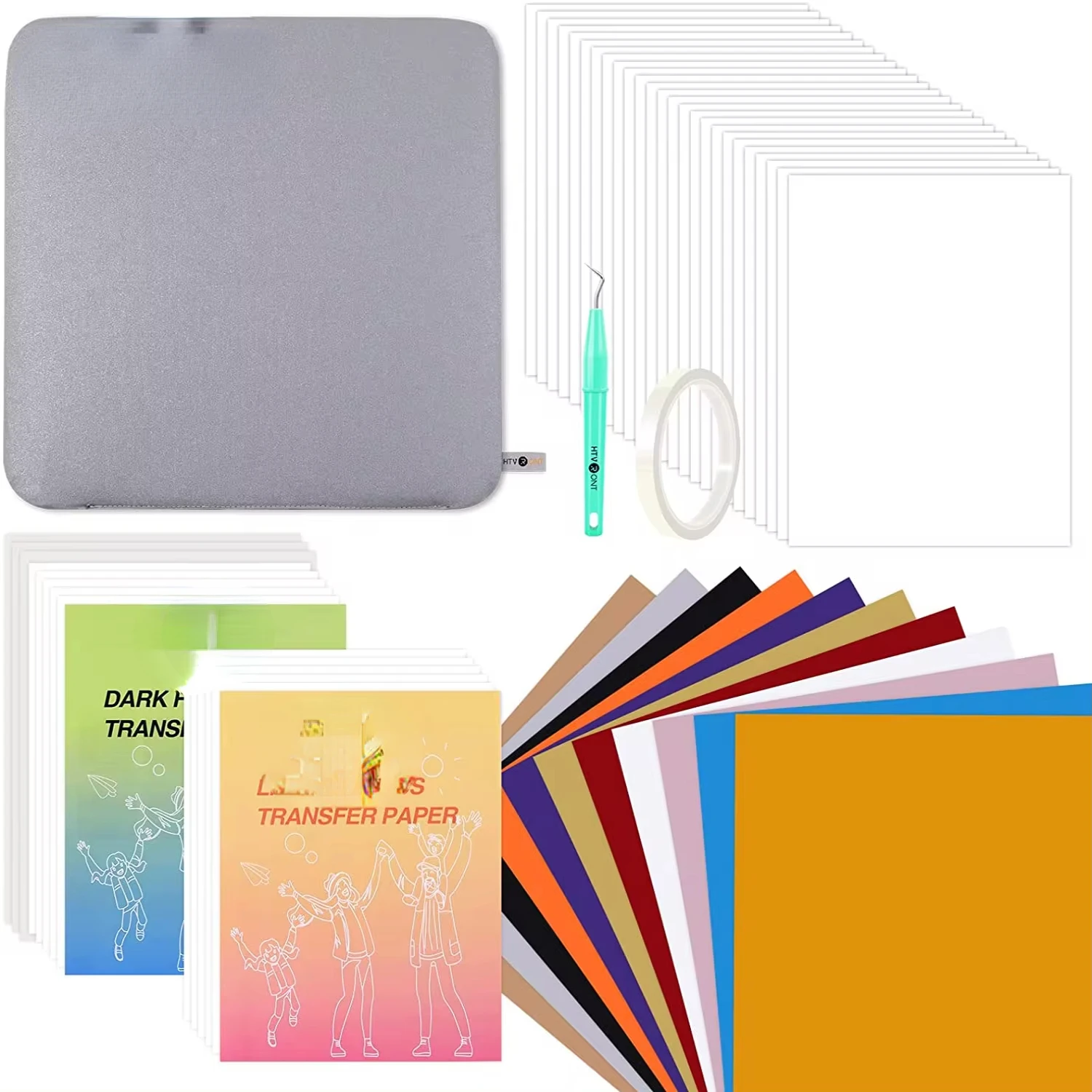 52pcs Heat Press Supplies Accessories  Beginners  Clothing T-shirt Printing DIY HTV Sublimation Paper Pad Kits