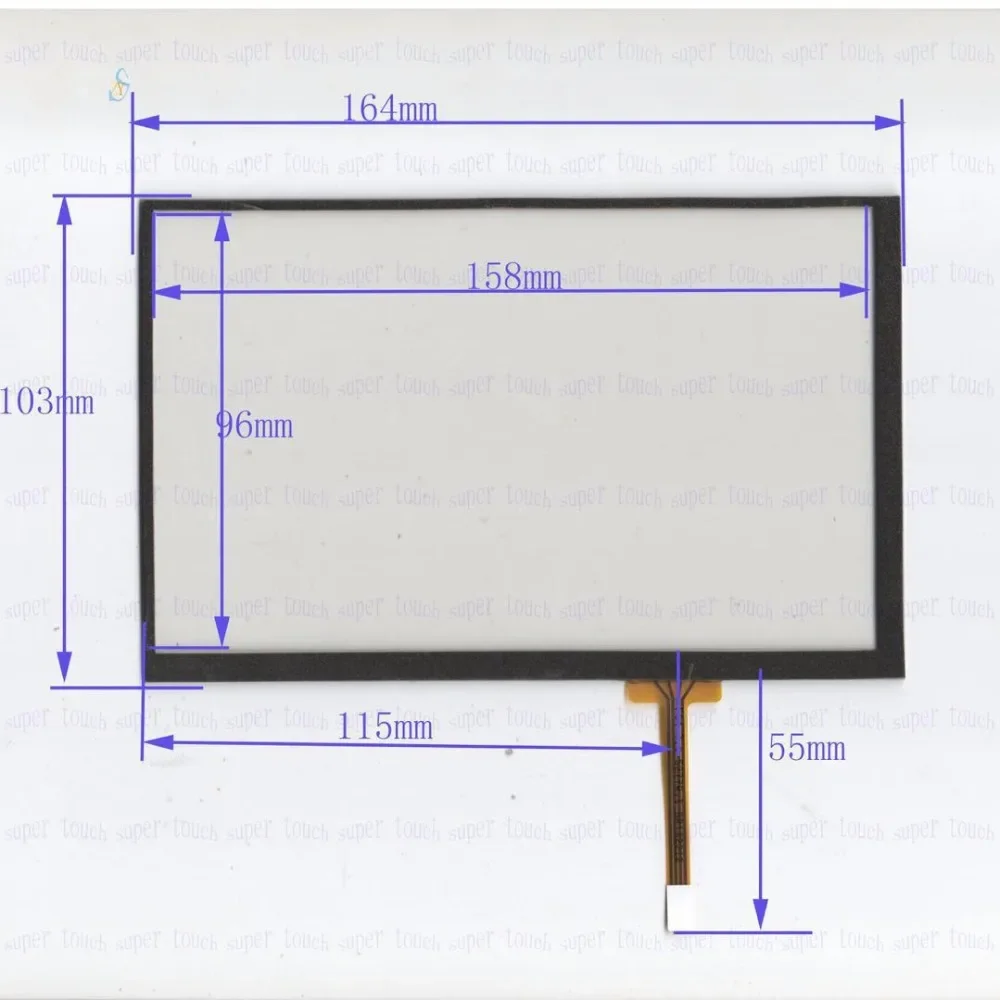 New 4 wire Resistance 164mm*103mm 164*103mm 7'' GPS Touch screen digitizer lens panel
