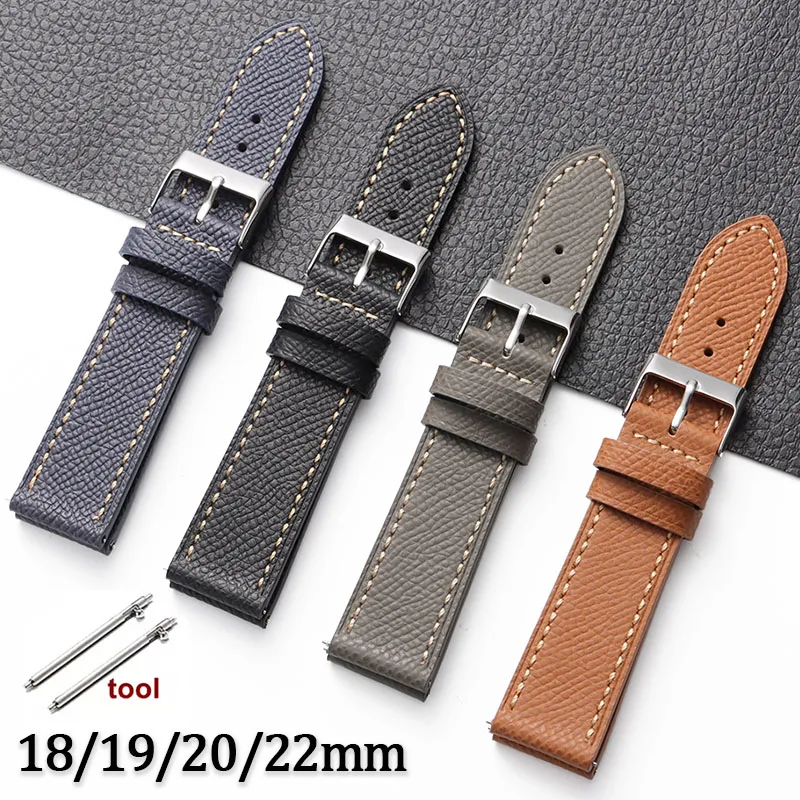 Bracelet de montre en cuir 18mm 19mm 20mm 22mm pour Seiko, bracelet en cuir de vache, Vintage, fait à la main, souple, pour hommes et femmes, accessoires