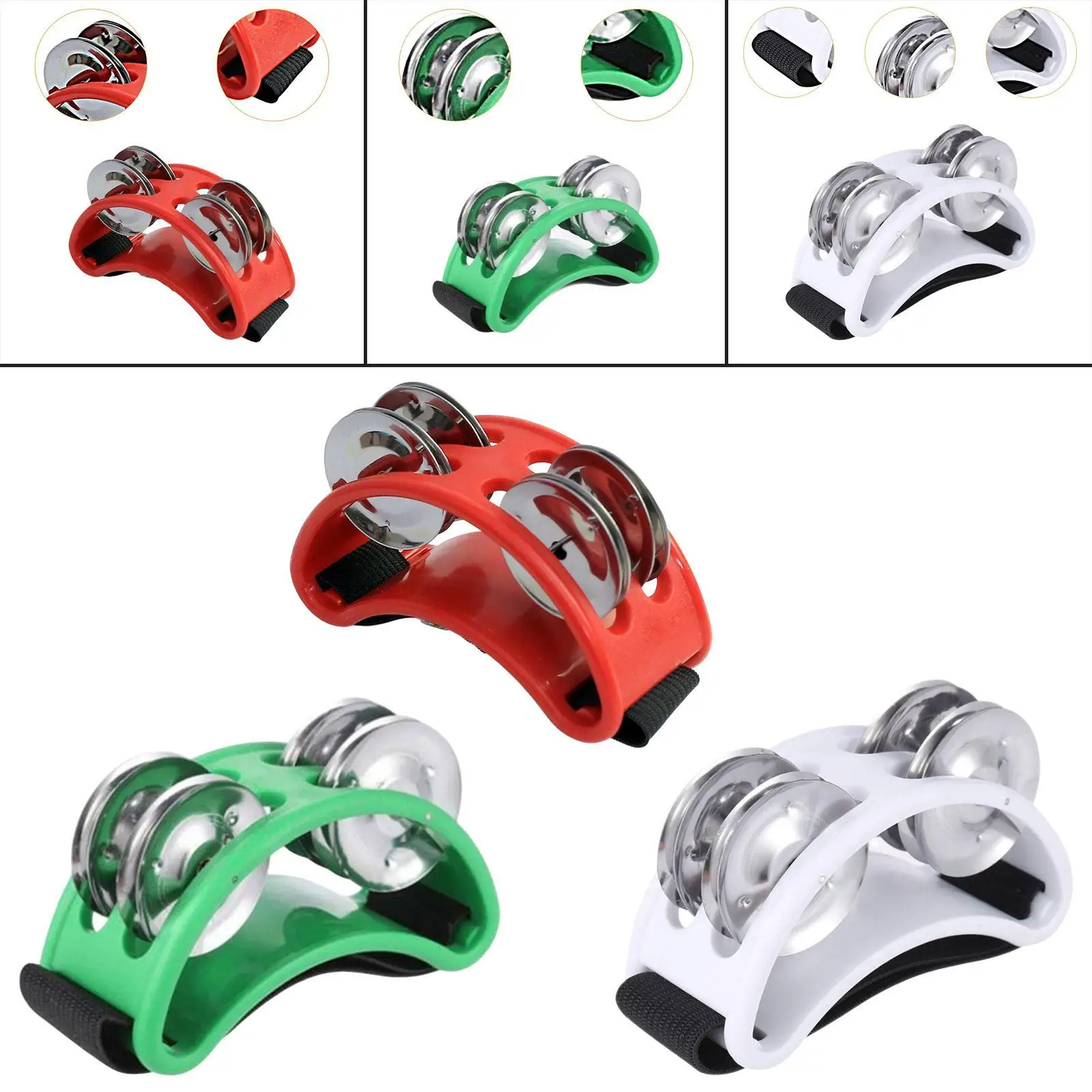 

1 pcs Portable Powerful Sound Foot Tambourine Rhythm Musical Instrument Children Musical Educational Accessories Instrument