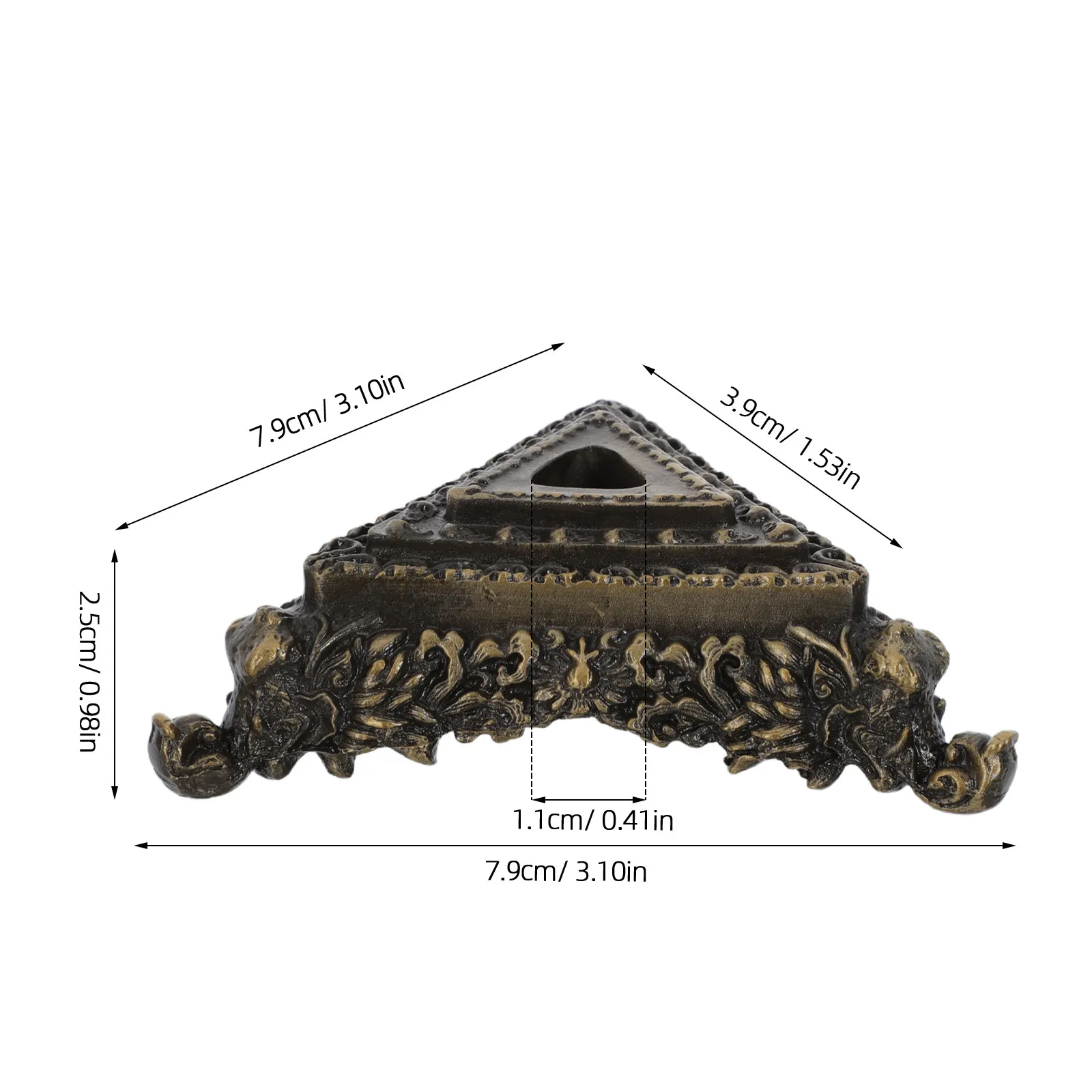 Copper Alloy Phurba Base Gold Triangular Tibetan Vajra Ritual Phurba Stand Meditation Tool Display Buddhist Decor
