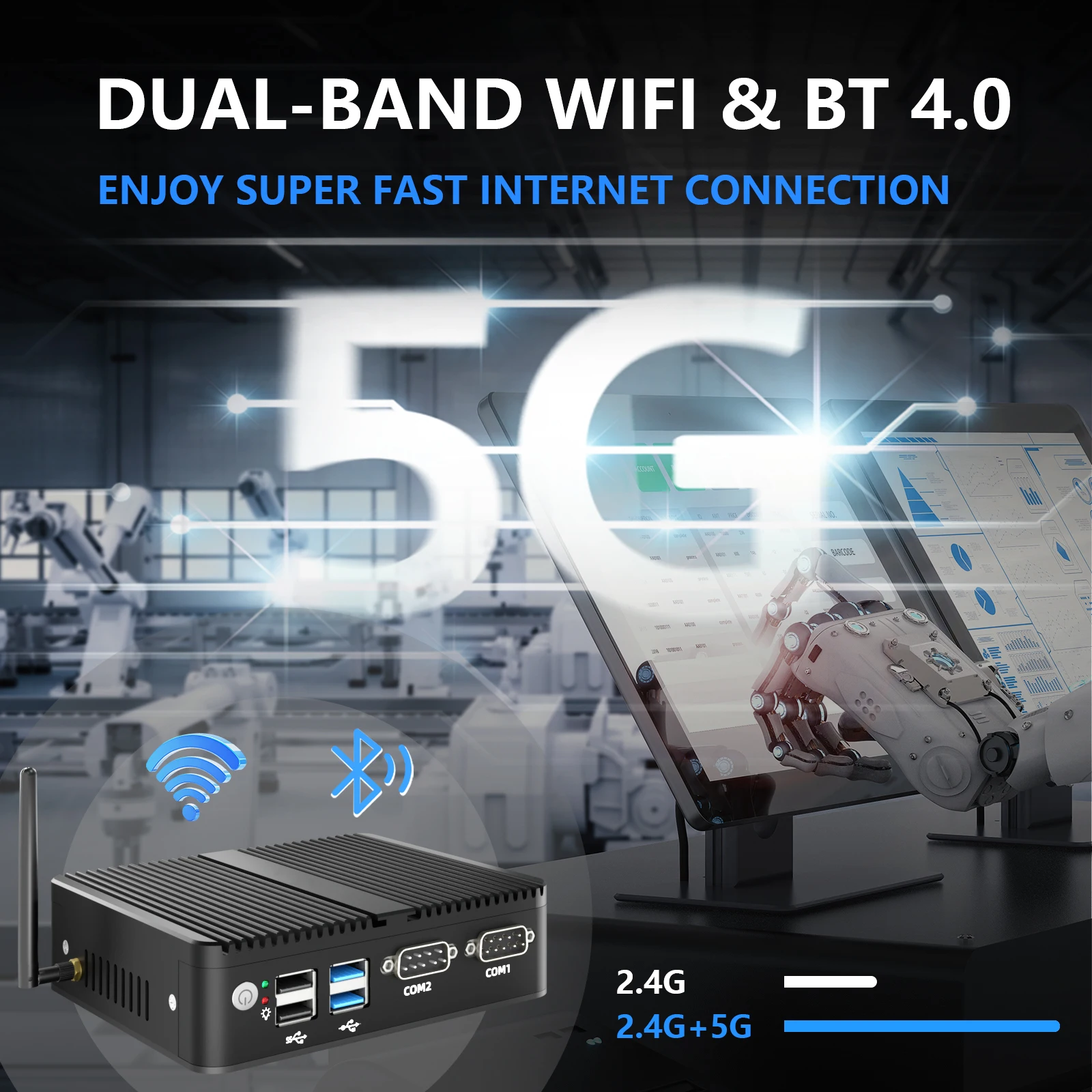 كمبيوتر صغير N150 J5005 CPU ثنائي LAN منفذ COM مزدوج DDR4 M.2 NVME SSD HD VGA جيجابت إيثرنت مكتب صناعي ناعم راوتر خادم PVE