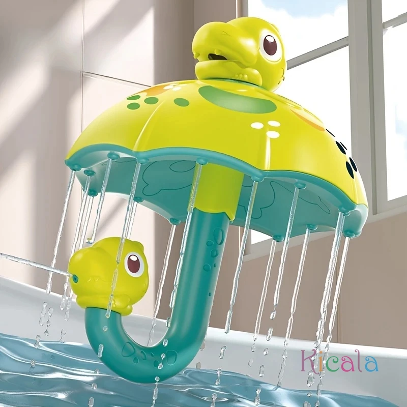 Dinosaur Bath Toy with Shower Water Play Animal Role Toy for Preschool Includes Umbrella Educational Swimming Summer Gift Toy
