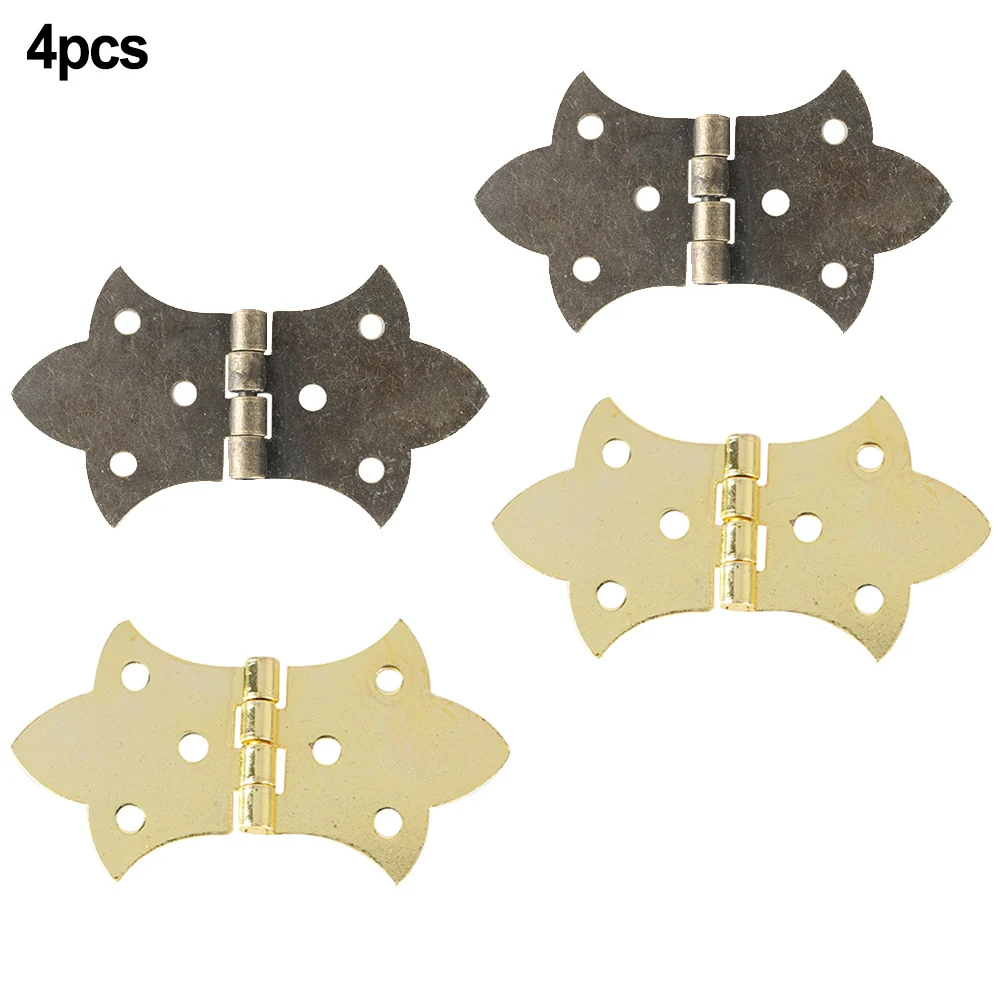 4 قطعة المفصلي زهرة معدنية العتيقة برونزية/الذهب صندوق خشبي خزانة باب خزانة بعقب مفصلات الأثاث الأجهزة 57*31 مللي متر