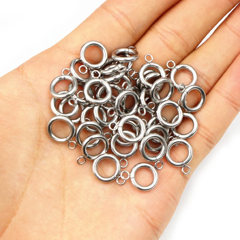 30pcs 316L Stainless Steel Small Loop Hoops Rings Circle Connector Diy Jewelry Findings Accessories for Bracelet Neckalce