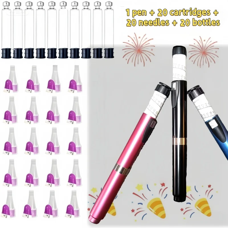 3ml Empty Cartridge Insulin Pen Set, Individual Pack, Compatible with Lilly Pens, Portable Daily Use Tool