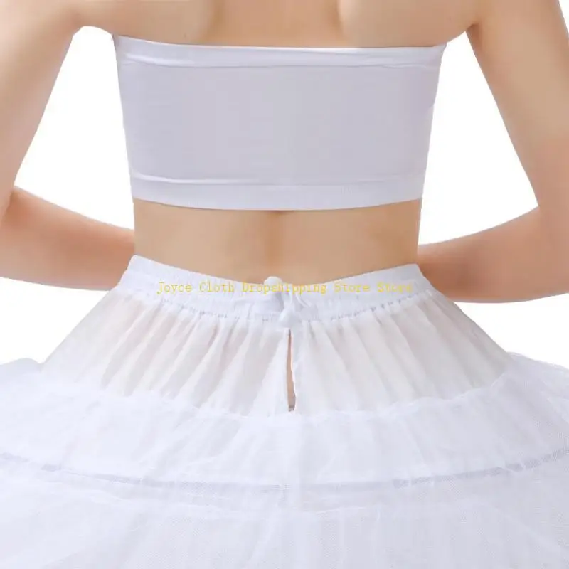 

Women 7 Hoops Floor Length A-Line Petticoat Drawstring Waist Long Crinoline Skirt Slips Bridal Underskirt for Ball Gown 10CD