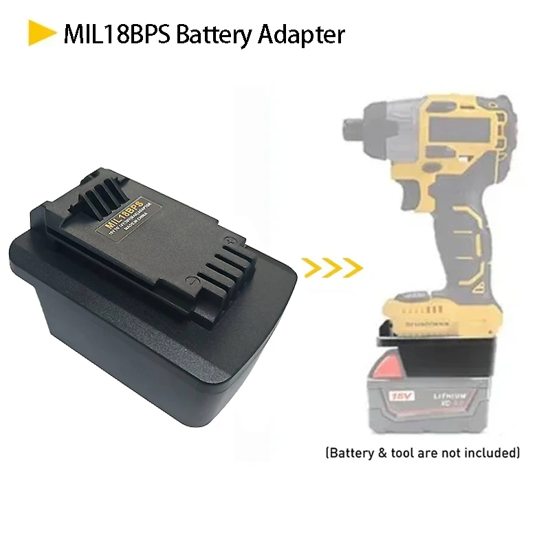 

Convert for Black&Decker/Porter Cable/Stanley 18V20V Power Tools For Milwaukee M&18 18V Lithium Battery MIL18BPS Battery Adapter