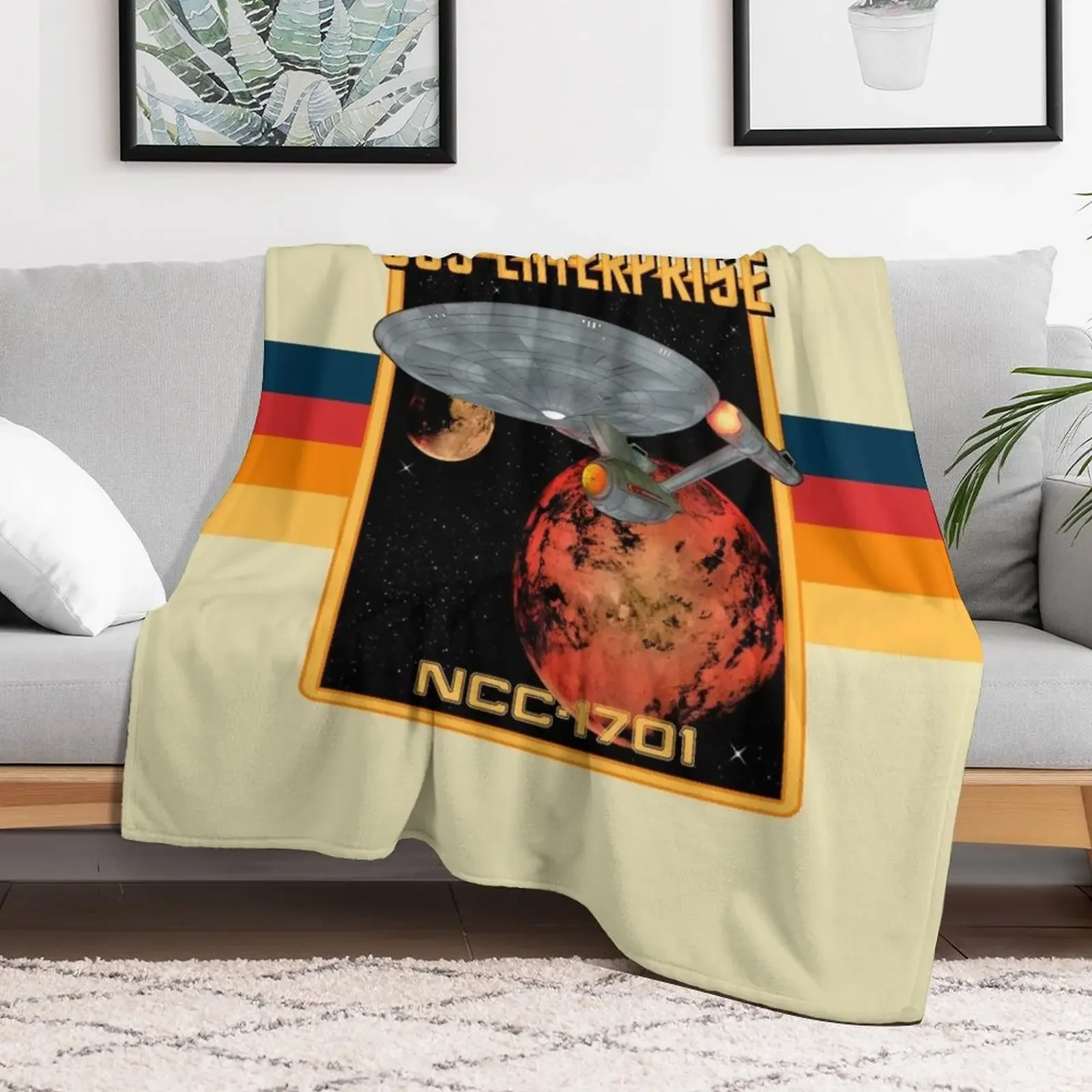 USS Enterprise NCC-1701 Throw Blanket Custom Fashion Sofas Plaid on the sofa Shaggy Blankets