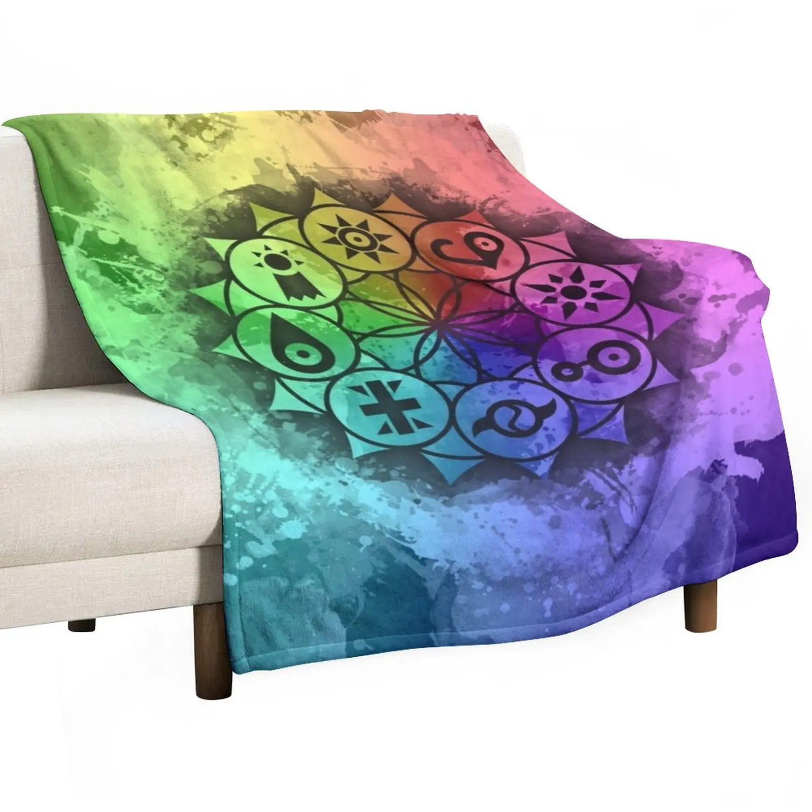 Digimon Mandala Paint Throw Blanket For Sofa Thin Soft Blanket