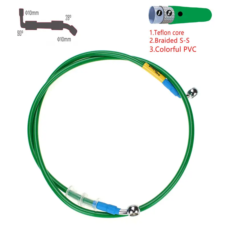 

400mm-2400mm Brake Hose Hydraulic DOT Line Cable 10mm 28° 90° Banjo for Suzuki Kawasaki Yamaha Pipe Line Braided oil hose