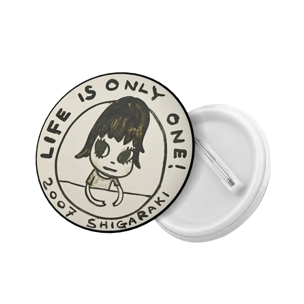 Japan Manga Art Yoshitomo Nara Soft Button Pin Custom Novelty Pinback Badges Brooches Lovers Gift