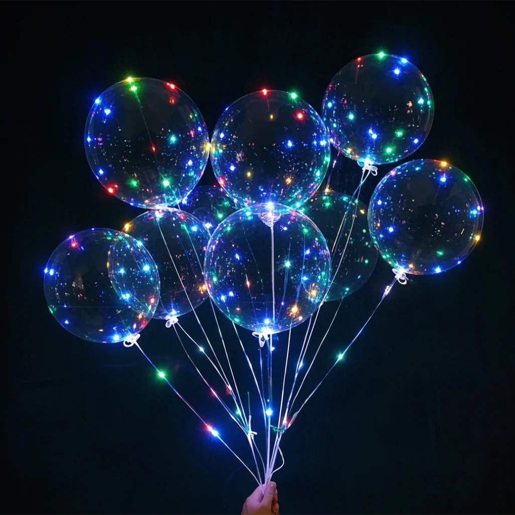10 Stück LED-Bobo-Ballons (ohne Batterien) für Hochzeitsdekorationen, Geburtstagsfeiern und zur Beleuchtung von Innen- und Außenbereichen. – Detail 6