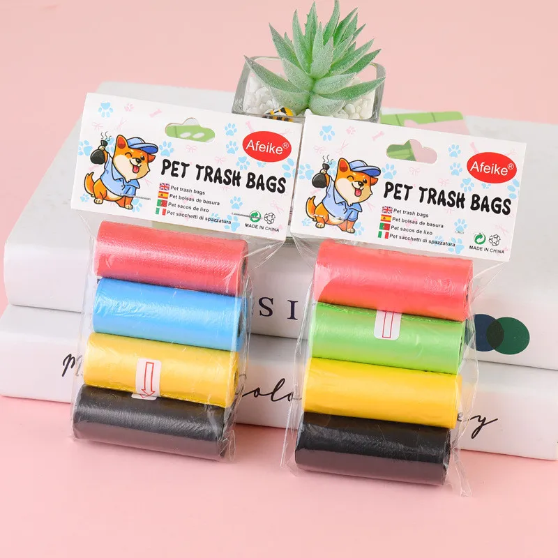 5 Rolls Random Color Biodegradable Pet Supplies Dog Poop Bags for Waste Refuse Cleanup Puppy Cat Pooper Scooper Bag