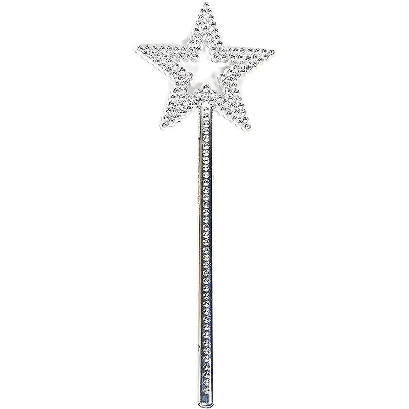 1Pcs Star Magic Wand Princess Angel Wand Sticks For Kids Golden Silver Star Wand Fairy For Girls Costume Birthday Party Wedding