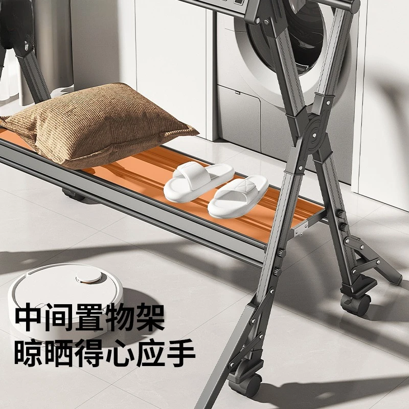 Складная сушилка для одежды, телескопическая сушилка для одежды от пола до потолка для внутреннего балкона, бытовой крутой артефакт для одеял