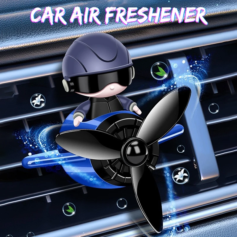 

Fun Cartoon Pilot Car Air Vent Fragrance Diffuser, Aromatherapy with Spinning Propeller Accent