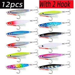 12pcs Fishing Metal Lures Jig 7g 12g 17g 22g 30g 40g Jigs Sea Fishing Spoon Bait Sinking Lure Jigging Vibe Blade For Pike Bass