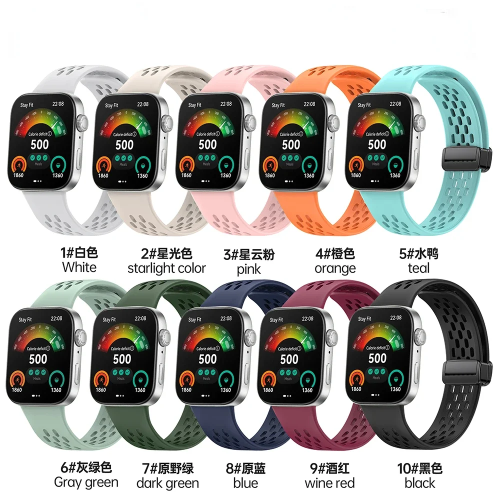 Silicone Strap For Huawei Watch Fit 3/4/5 Breathable Magnetic buckle Bracelet Belt For Huawei Watch Fit 4/5 Pro band Replacement