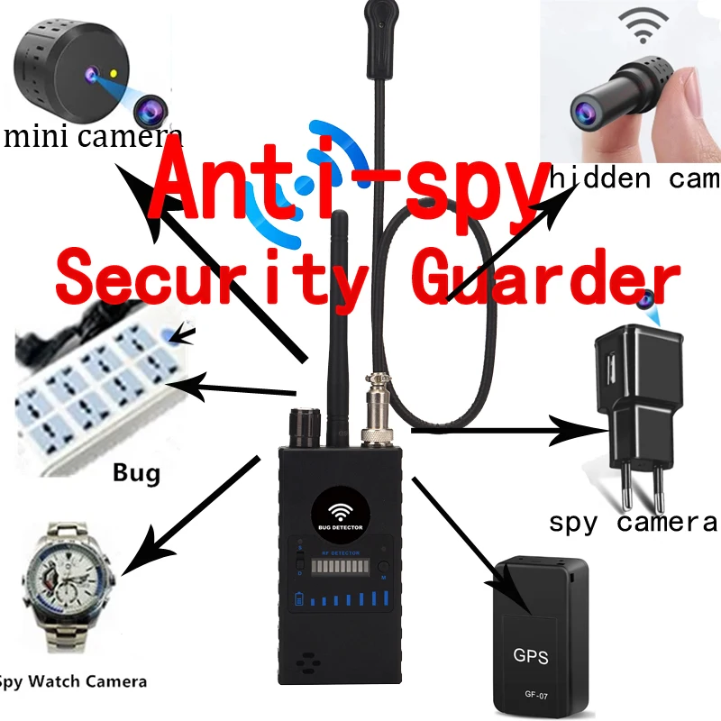 

Anti Spy Detector Cameras RF Signal GSM GPS Tracker Audio Hotels Wifi Hidden Camera Bug Finder Mobile Phones Signal Detector